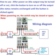 DC 2-18V 2A Self-locking Electronic Switch Bistable Board Button Trigger Key