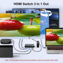 3x1 HDMI Switch Monitor Switch 4K@30Hz for Xbox/PS4/Apple TV/Roku Stick