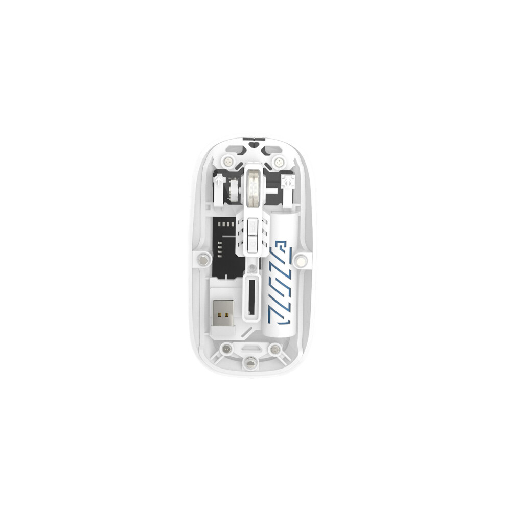 (White) Bluetooth-Compatible 2.4G Dual Mode Mouse Transparent Wireless Mute Mouse White 320997572435