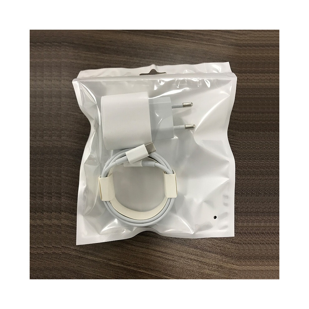 (Eu Charger Head+1M Charging Cable) Pd20w Charger Pd Fast Charging Cable Compatible For Apple Charger Fast Charging White 320997581505