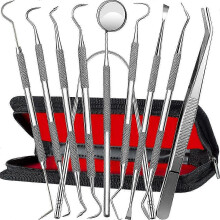 Professionelle Zahnreinigungsinstrumente, Zahnsteinentferner-Set aus Edelstahl, geeignet für Erwachsene, Kinder und die ganze Familie
