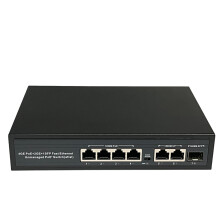 (EU) 7-Port Full Gigabit POE Switch with 4x RJ45, 2x Gigabit, and 1x SFP Ports