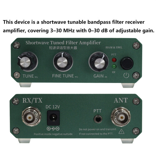 Shortwave Tunable Amplifier Frequency 3?C30 MHz Gain Adjustable 0?C30 dB