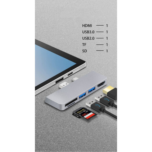 For Surface Pro 7/7+ USB C Hub 2