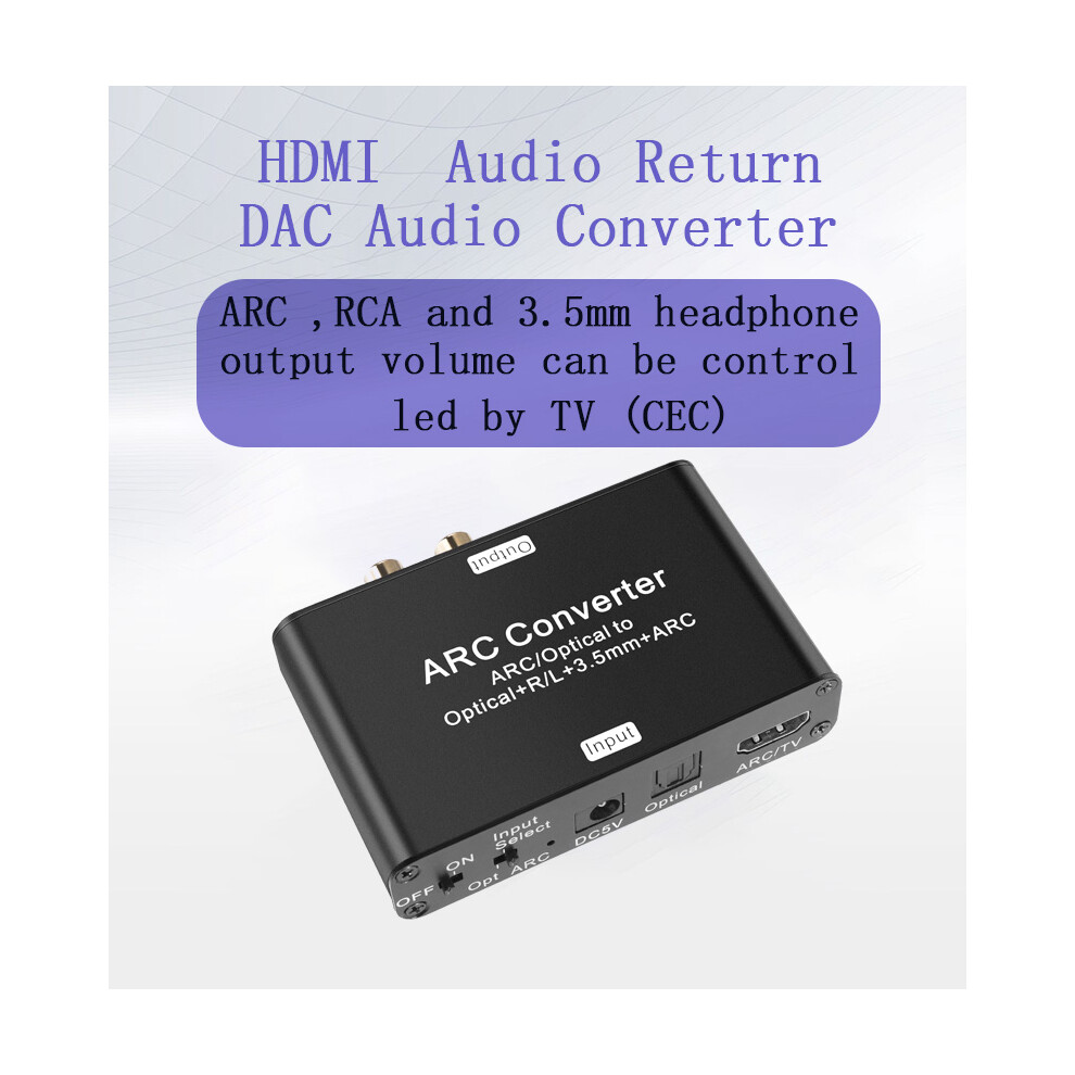 Hdmi-Compatible Arc Audio Return Converter Dac Audio Converter Arc Audio Adapter 320997575818