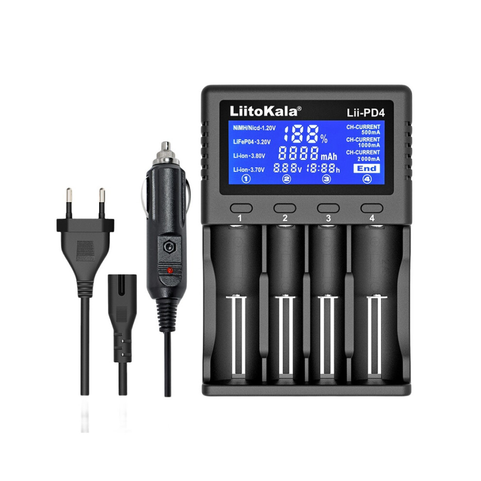 (Eu) For Liitokala Lii-Pd4 Lcd Display Battery Charger For 21700 26650 18650 Aa Aaa 123643926640