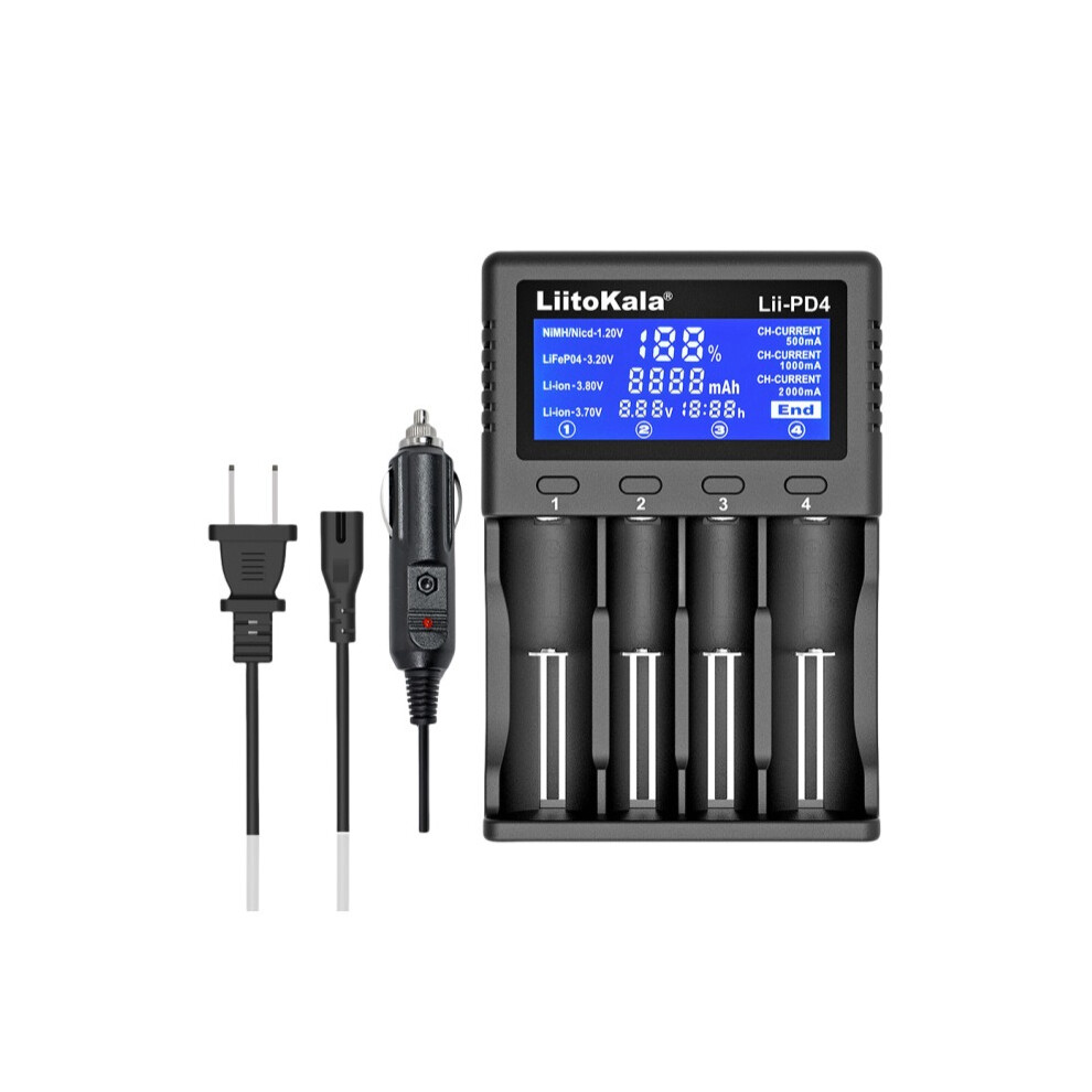 (Us) For Liitokala Lii-Pd4 Lcd Display Battery Charger For 21700 26650 18650 Aa Aaa 123643926657