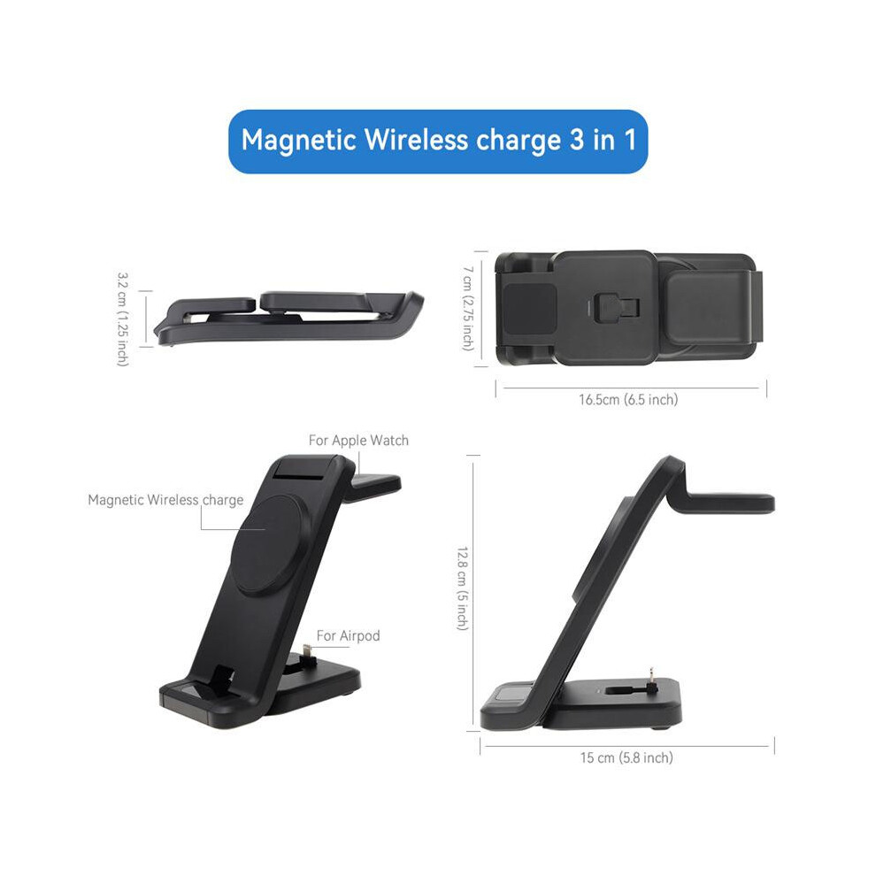 15W Wireless Charger Charging Station 3In1 Stand Portable Charging Stand 320997561606