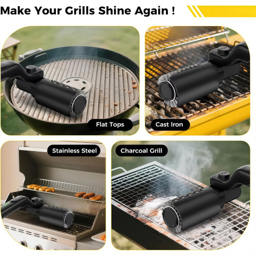 Wireless Barbecue Cleaning Tool With Pivoting Head For Hard To 1