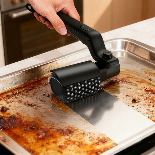 Wireless Barbecue Cleaning Tool With Pivoting Head For Hard To 2