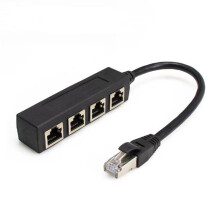 RJ45 1 Male to 4 Female LAN Ethernet Network Socket Port Splitter Ethernet Cable