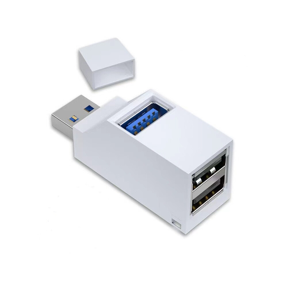 (White) Usb 3.0 Hub 3 Ports Mini Splitter High Speed Data Transfer Pc Laptop Macbook White 320997578512