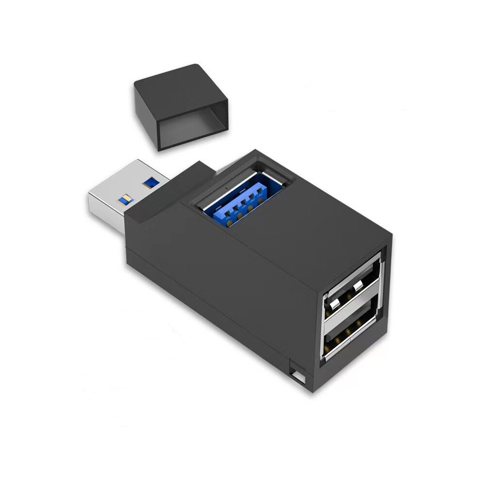 (Black) Usb 3.0 Hub 3 Ports Mini Splitter High Speed Data Transfer Pc Laptop Macbook Black 320997578529