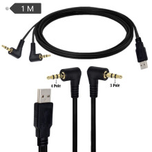 2 in 1 3.5mm Male AUX Audio Car Stereo Jack Cables to USB 2.0 Male Charge Cable