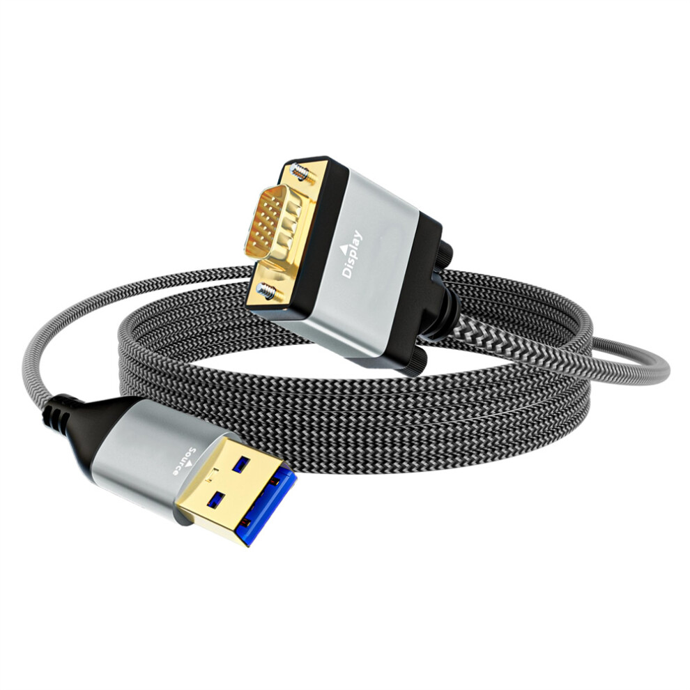(Usb To Vga) 2M Usb3.0 To Vga/Hd-Mi/Dvi Male To Male Video Cable Laptop To Monitor Projector 320997579823