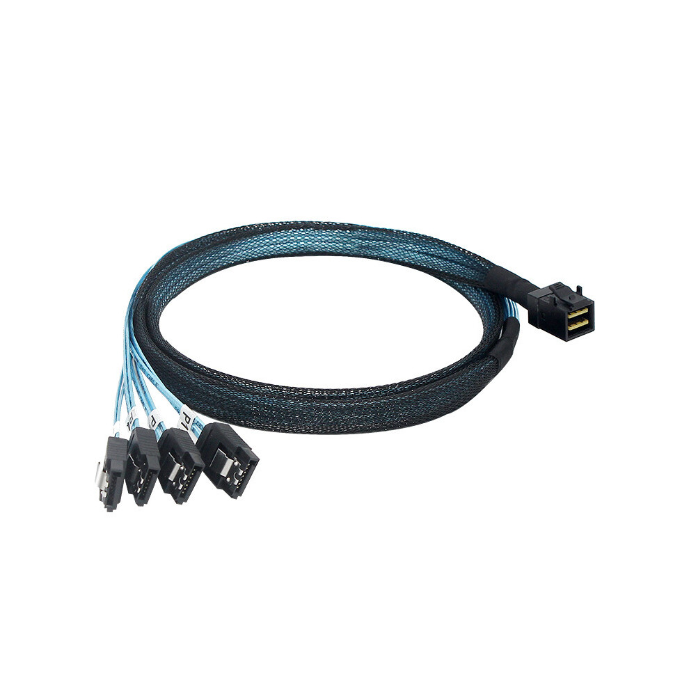 (50Cm) Mini Sas Sff-8643 To 4 Sata 7Pin Hard Disk 6Gbps Data Server Raid Cable 0.5M/1M 320997579953