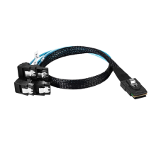 (Elbow, 50cm) Mini SAS Cable SFF-8087 to 4 SATA3.0 Straight/Elbow 7PIN Hard Drive Data Cable