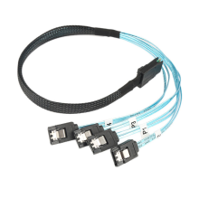 (Straight, 100cm) Mini SAS Cable SFF-8087 to 4 SATA3.0 Straight/Elbow 7PIN Hard Drive Data Cable
