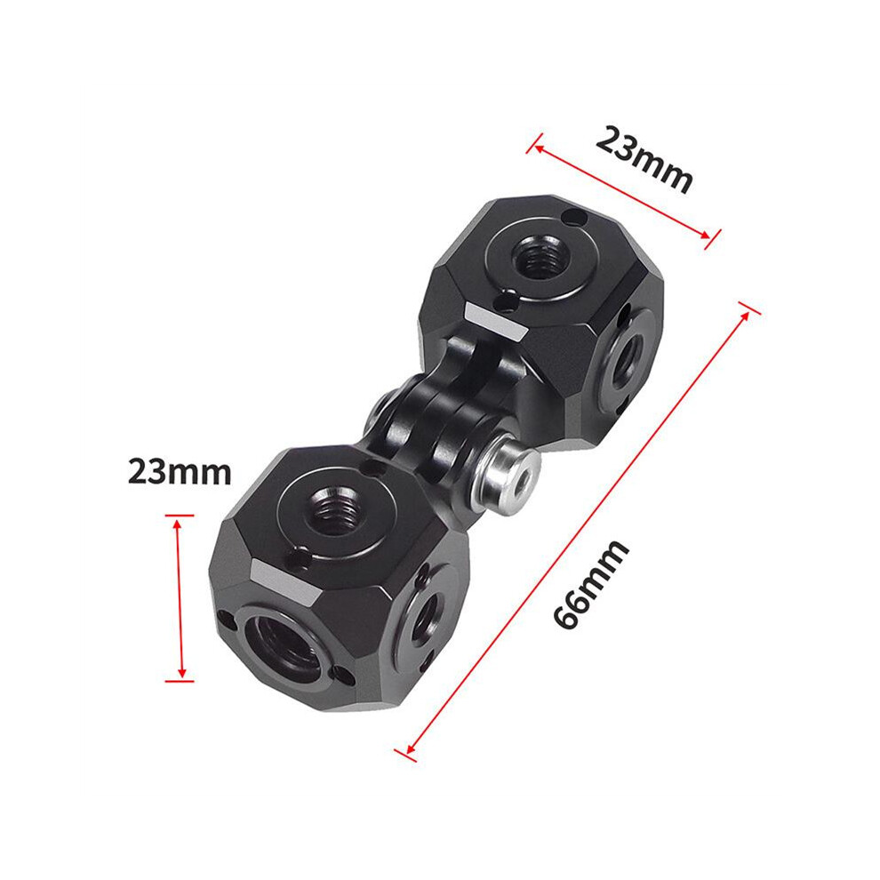 (D-Screw Hole Adapter) 1PCS CNC Aluminum Multi-Screw Hole Tripod Adaptor For Gopro 1/4 3/8 Interface