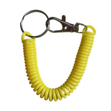 Porte-clés en corde élastique à ressort avec attache anti-perte, cordon avec fermoir mousqueton en métal, ressorts hélicoïdaux rétractables