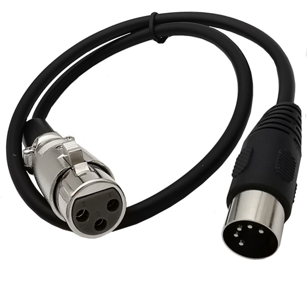 (Din 5P Male To Xlr Female, 150Cm) Midi To Xlr Adapter Cable - 5-Pin Din To 3-Pin Xlr Audio Connection Cord 413590476504