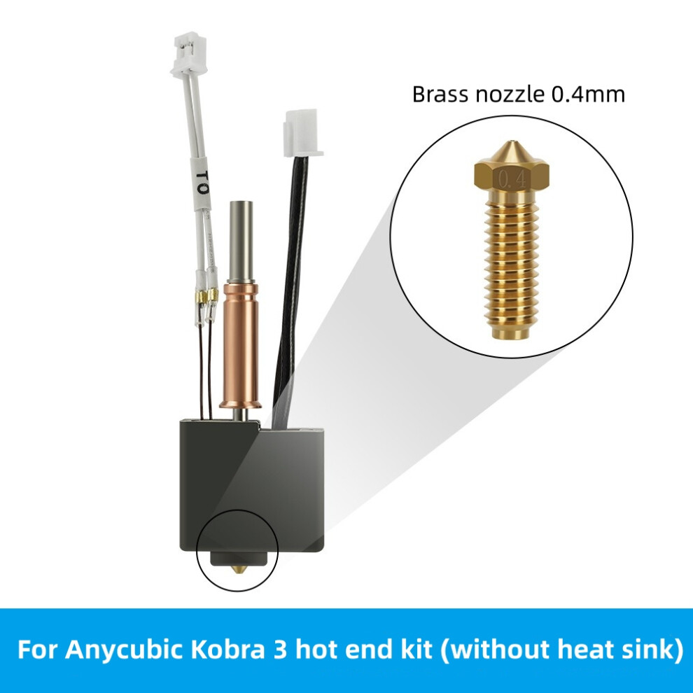 (Brass (Without Heat Sink)) For Anycubic Kobra 3 Hotend Kit Thermistor Heater Cartridge Print Head Accessory 320997580751