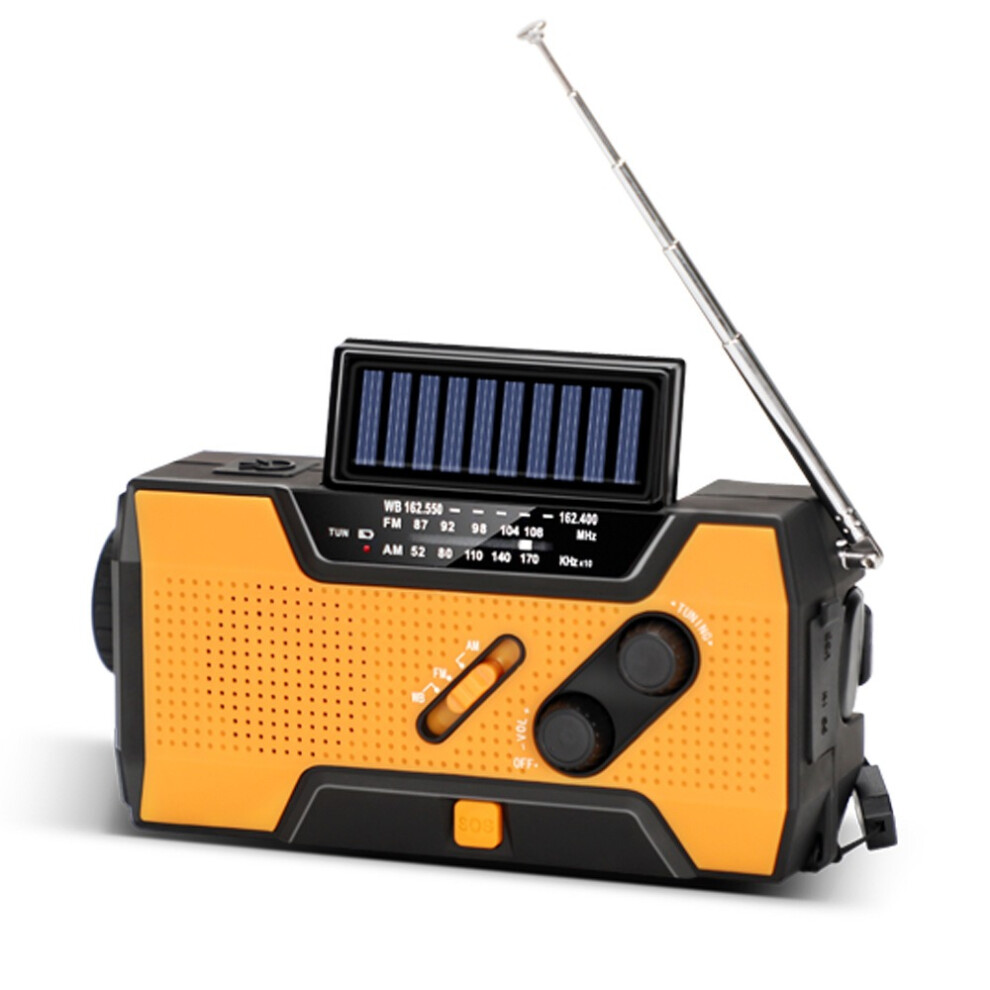 (Orange) Emergency Multifunctional Radio Fm Am Wb Hand Crank Solar Usb Charging 2000Mah Orange 320997581215
