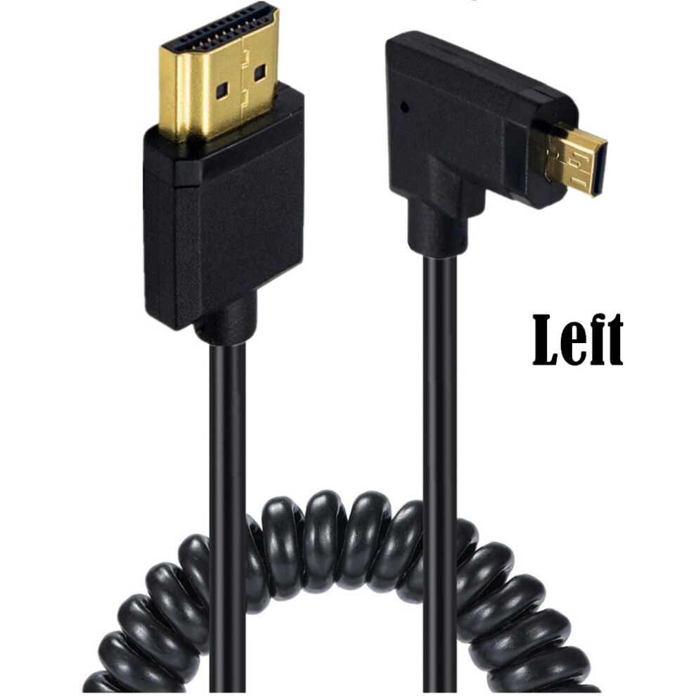 (Left Bend) Micro Hdmi-Compatible Cable To Hdmi-Compatible Male Hd Cable 4K60hz For Hdtv 320997580935