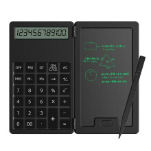 (Black) Calculator Folding LCD Writing Board 12 Digits Clear Display Scientific Calculator