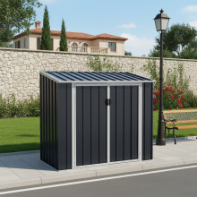 Garden Sanctuary 5x2.8ft Outdoor Rubbish Bin Storage Shed with Liftable Top & Double Doors