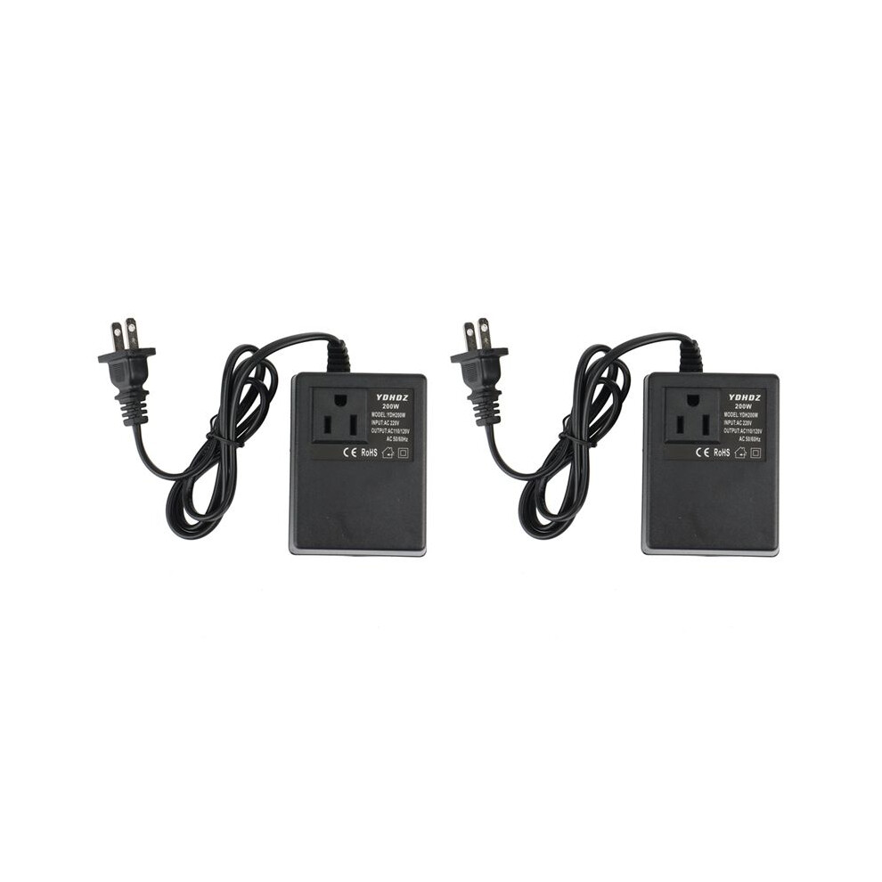 2 Pcs 200W Voltage Converter Transformer 220V To 110V Step Down Travel Voltage Transformer Converter Us Plug 4712439323082