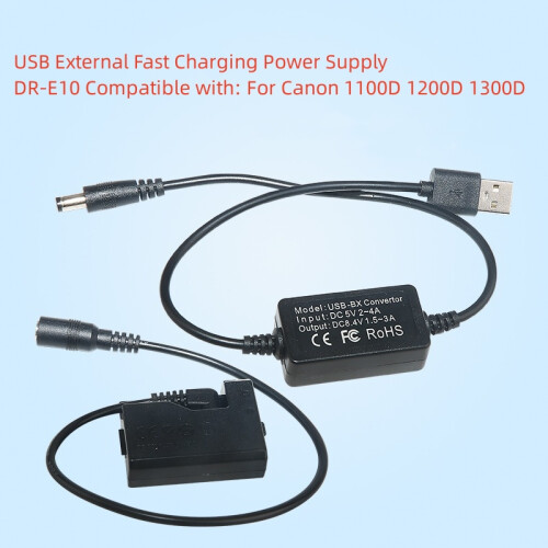 USB3.0 External Fast Charging Power Supply USB Adapter for Canon EOS 1100D 1200D