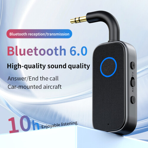 AUX Bluetooth 6.0 Compatible 2-in-1 Receiver and Transmitter 3.5mm Audio Adapter