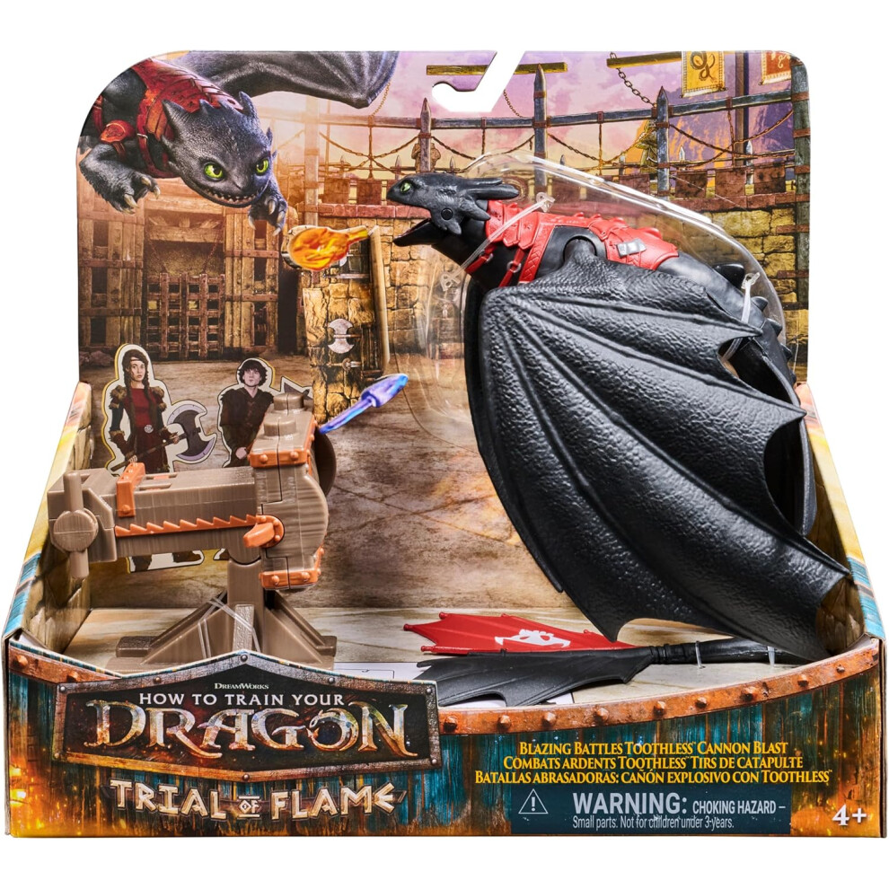 Spin Master Dreamworks Dragons, Trial Of Flame, Blazing Battles Toothless Cannon Blast Playset