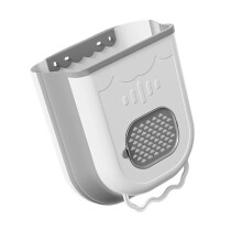 Foldable Plastic Clothes Basket With Wide Comfortable-L Gray