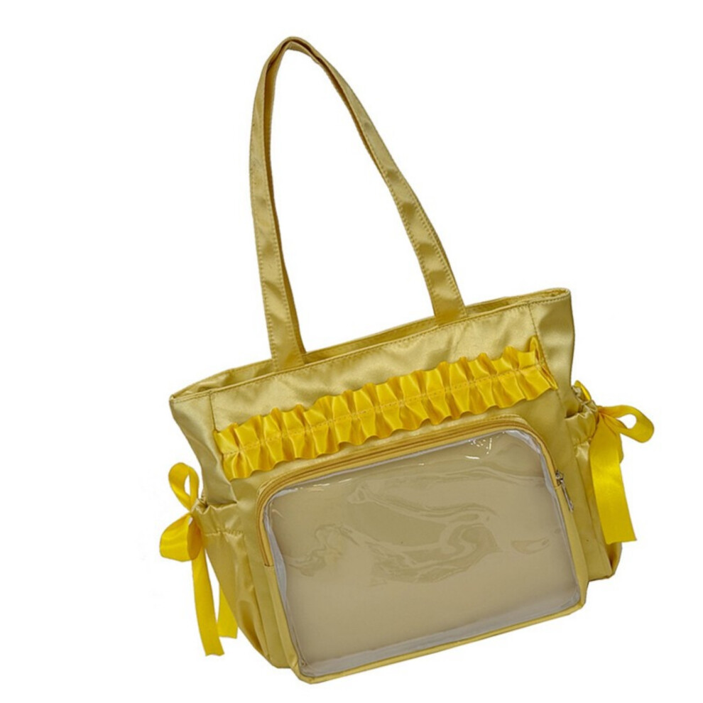 Trendy Water Resistant Shoulder Bag Spacious Design For- Yellow