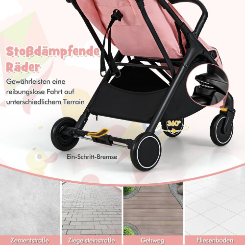 Poussette de voyage pliable avec dossier inclinable et réglable