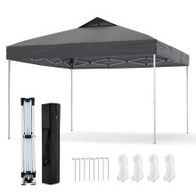 3x3m vanntett pop-up lysthus, UV 50+ grå