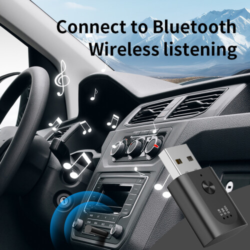 USB Bluetooth-compatible 5.3 Wireless Car FM Transmitter Sound Receiver Adapter 2