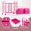 Mobile Storage Cart with 12 Stackable Drawers, Dark Pink 5