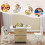 Children's Table Set with 2 Chairs, Storage Baskets, Wood 3
