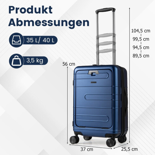 Expandable 20"" Lightweight PC Hardshell Luggage with USB Port 1