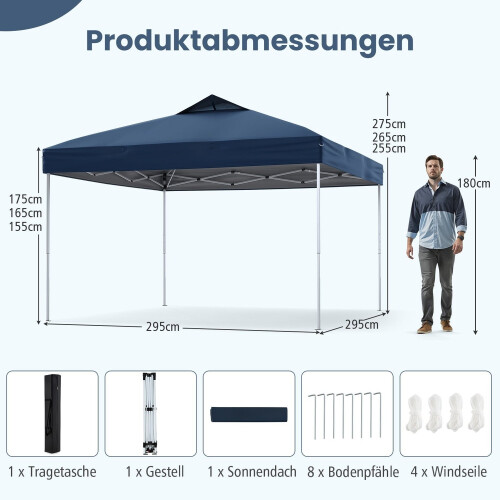 3x3m vanntett pop-up lysthus, UV 50+ beskyttelse 1