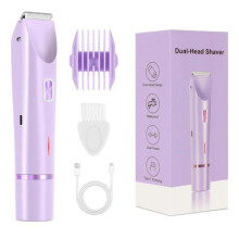 (Lilla) Ledningsfri Lady Shaver med LCD-skærm 2-i-1-design Præcisionstrimningsblade Til følsomme områder Lydløse Personlige plejeværktøj