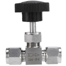 Válvula de aguja ajustable (8 mm) Diámetro exterior del tubo de acero inoxidable 304 de alta presión y resistente a los ácidos. Juego de tar