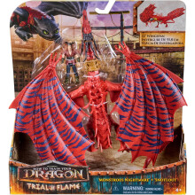 Dreamworks Dragons How to Train Your Dragon, Monstrous Nightmare and Snotlout, Viking Duo Action Figures