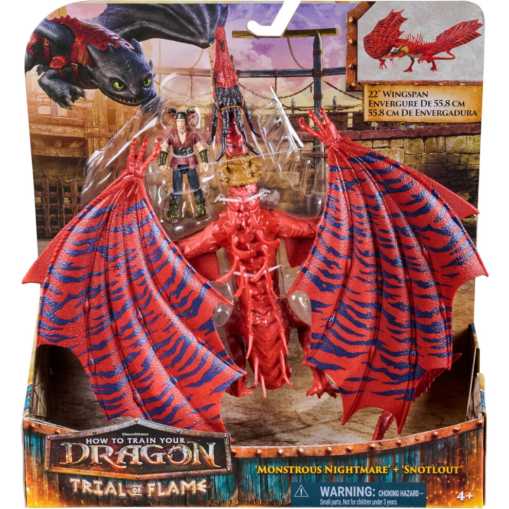 Spin Master Dreamworks Dragons How To Train Your Dragon, Monstrous Nightmare And Snotlout, Viking Duo Action Figures