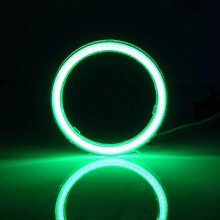 (zöld-80MM) LED-es nappali menetfény készlet autókhoz és motorkerékpárokhoz, 12 V-os ködlámpa COB Angel Eyes halógyűrűkkel, 60 m
