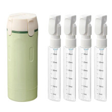 (Grün) 4-in-1-Reiseflaschen für Toilettenartikel, auslaufsichere, platzsparende Behälter, ideal für Duschgel, Make-up und Reiseutensilien