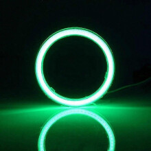 (grønn-110MM) LED-kjørelyssett for biler og motorsykler, 12V tåkelys med COB-angeløynehaloringer, tilgjengelige størrelser fra 60 mm til 120